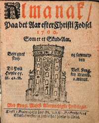 Den julianske udgave som blev trukket tilbage. Lg mrke til at Chr. d. IV's navnetrk p Rundetaarn er erstattet med Chr. d. V's som dde i 1699.